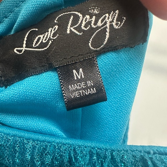 Love Reign Blue Asymmetrical Ruched Cocktail Dress - Picture 3 of 3